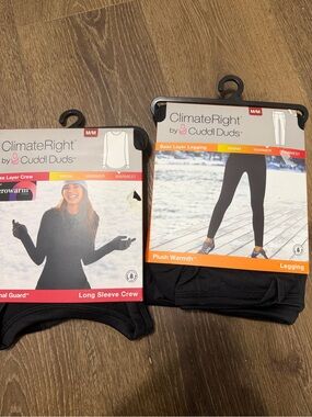Cuddl Duds Black ClimateRight Base Layer Leggings